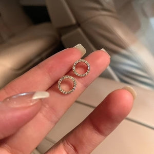 S925 Round Circle Earrings for Women with Zirconia