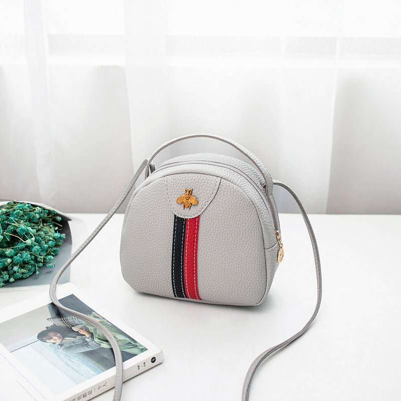 Fashionable Tote Bag with Colorful Straps and Bee Design