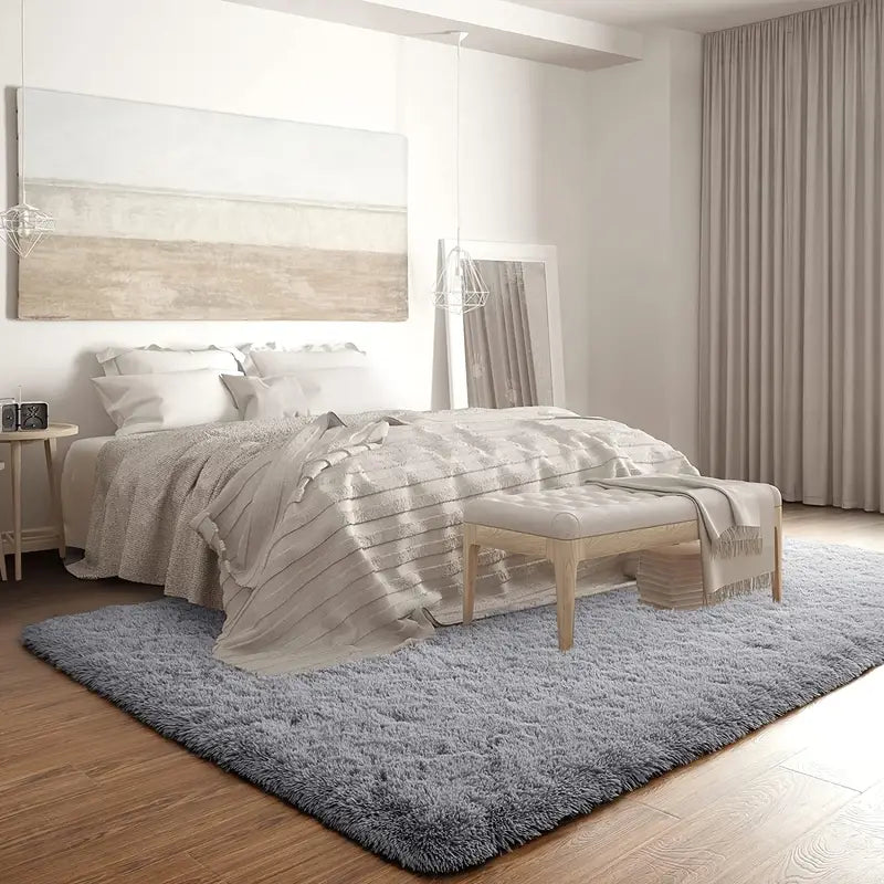 Shaggy Area Rug for Modern Bedroom Decor