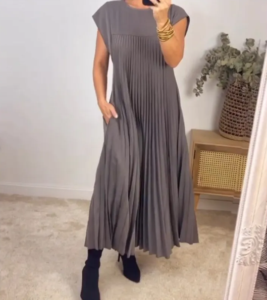 Women's Loose Fit Solid Color Dress