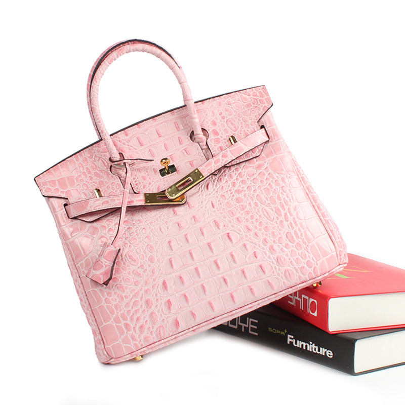 Women's Large Leather-Look Tote Handbag