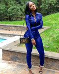 Women's Leather Cardigan Sports Set