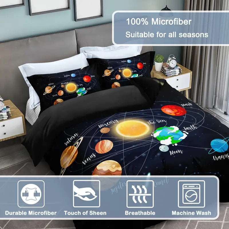 Solar System Galaxy Duvet Cover Set (3-Piece)
