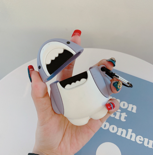 Cartoon 3D Shark AirPods Case for Wireless Earbuds
