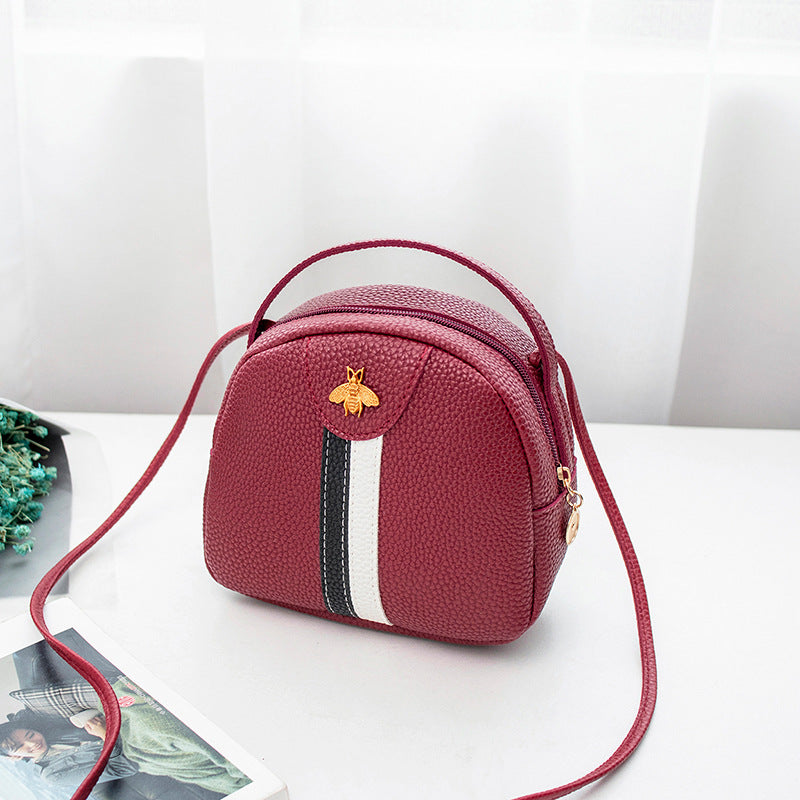 Fashionable Tote Bag with Colorful Straps and Bee Design