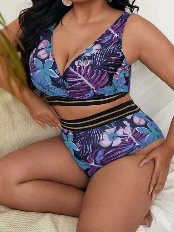 Women's Plus Size High Waist Bikini Swimwear
