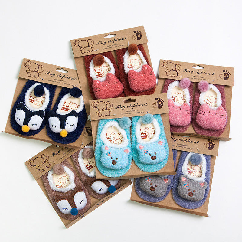 Cute Cartoon Feather Non-Slip Baby Socks for Kids