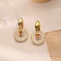 Vintage Dual-Circle Zirconia Earrings for Any Occasion