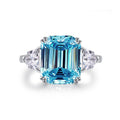 Sky Blue Topaz Emerald Cut Ring in 925 Sterling Silver - main view
