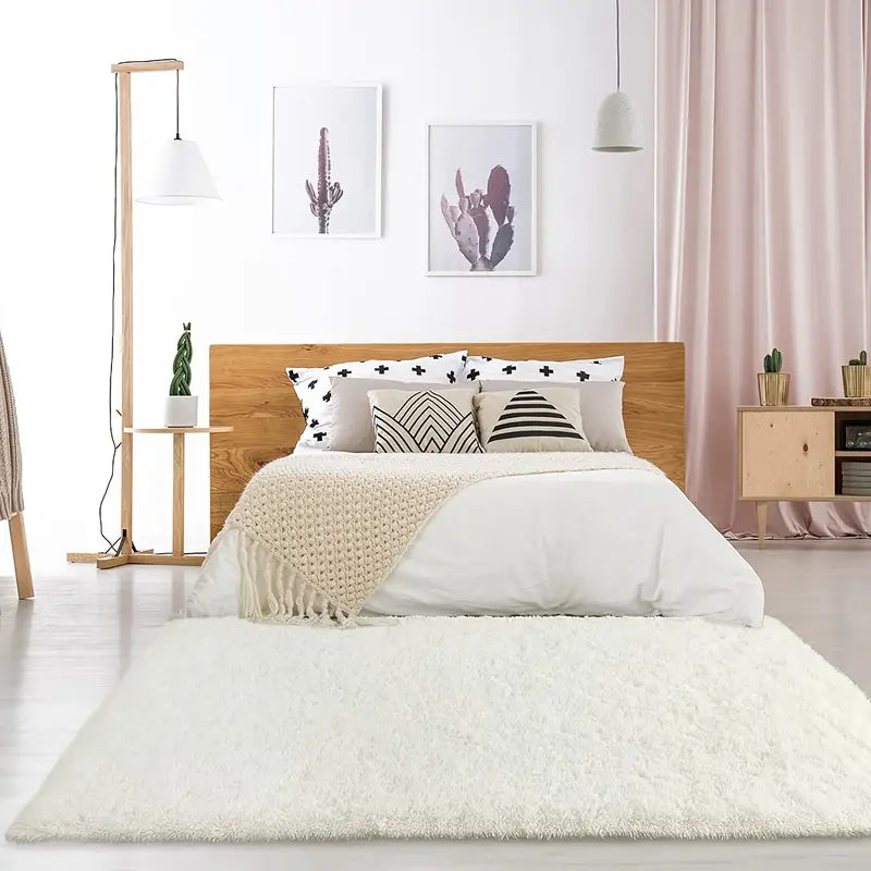 Shaggy Area Rug for Modern Bedroom Decor
