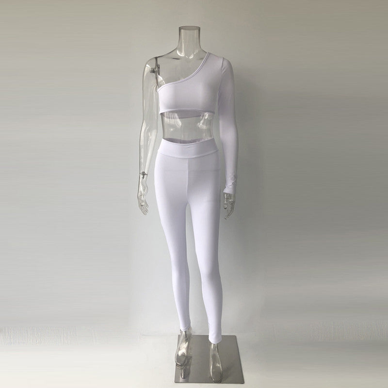 Women’s Yoga Set: One-Shoulder Top & Leggings