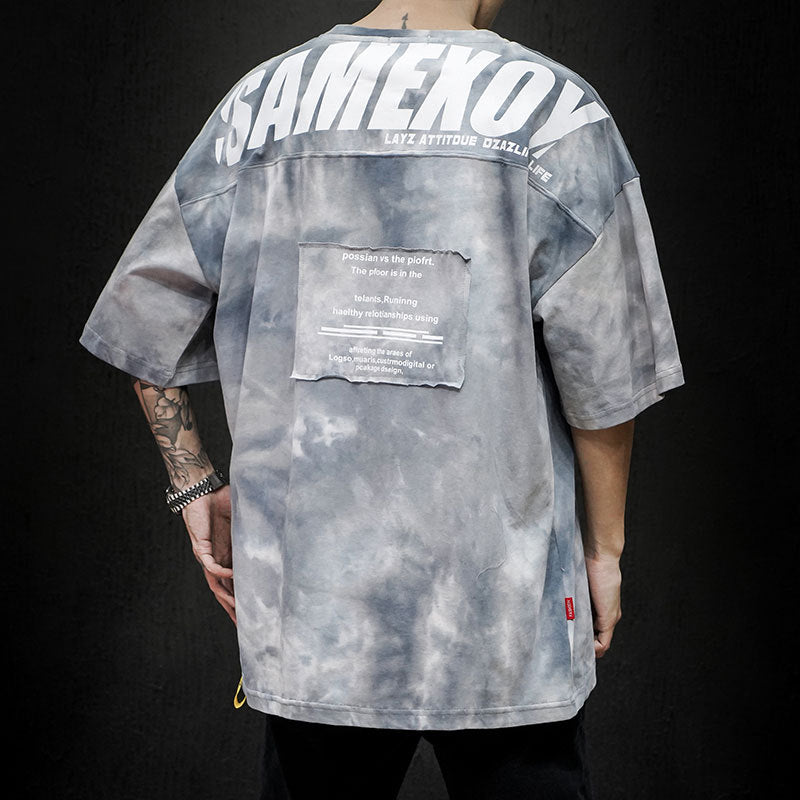 Oversized Batwing Tie-Dye Couple T-Shirt