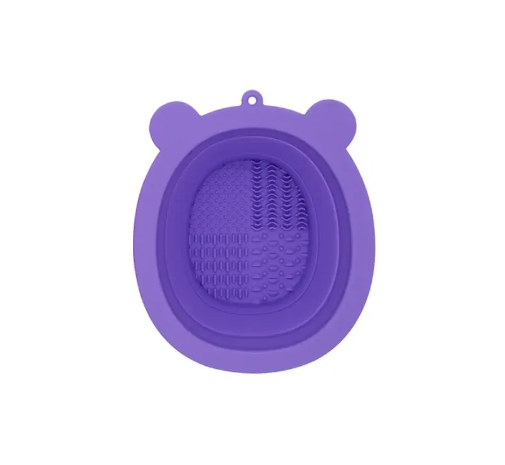 Silicone Makeup Brush Cleaning Bowl and Scrubber (1PC)