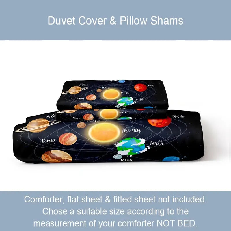 Solar System Galaxy Duvet Cover Set (3-Piece)