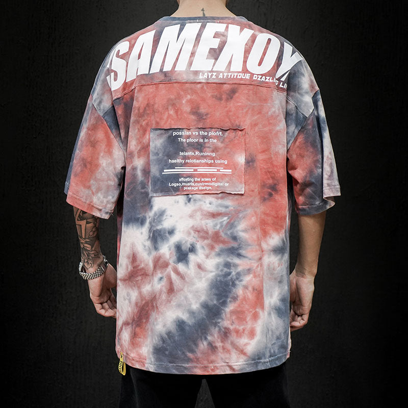 Oversized Batwing Tie-Dye Couple T-Shirt