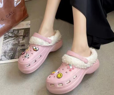 Warm Two-Wear Cotton Baotou Lazy Slippers
