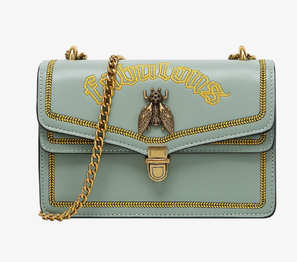 Chic Crossbody Bag with Embroidery and Bee Design