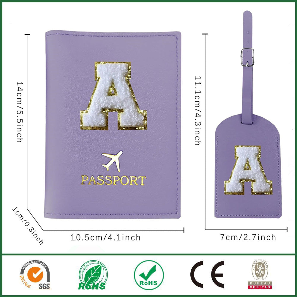 Personalized Leather Passport Holder and Luggage Tag Set