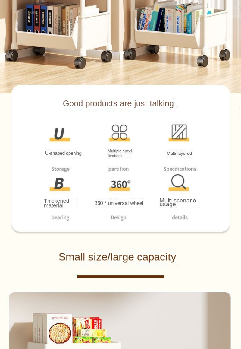 Multi-Layer Snack Cart Storage Rack for Home & Kitchen