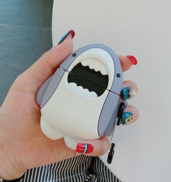 Cartoon 3D Shark AirPods Case for Wireless Earbuds