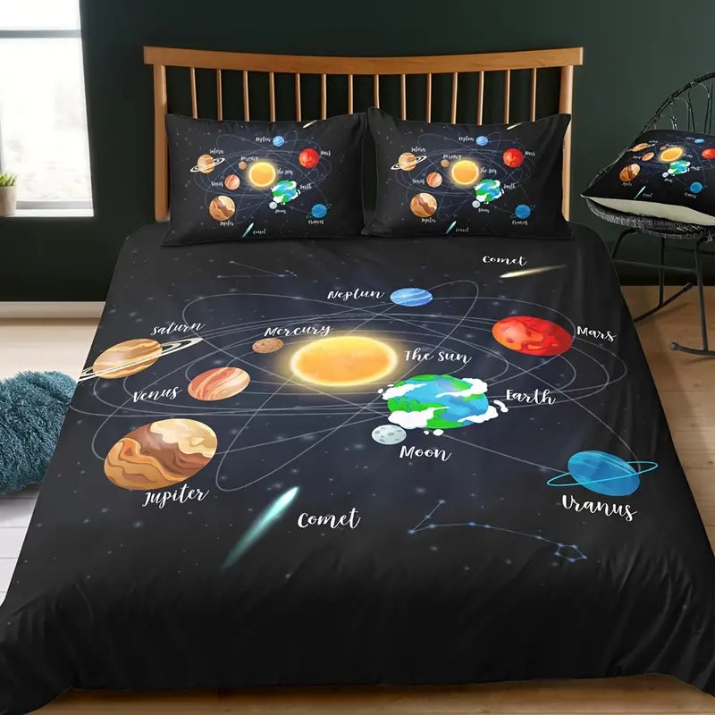 Solar System Galaxy Duvet Cover Set (3-Piece)