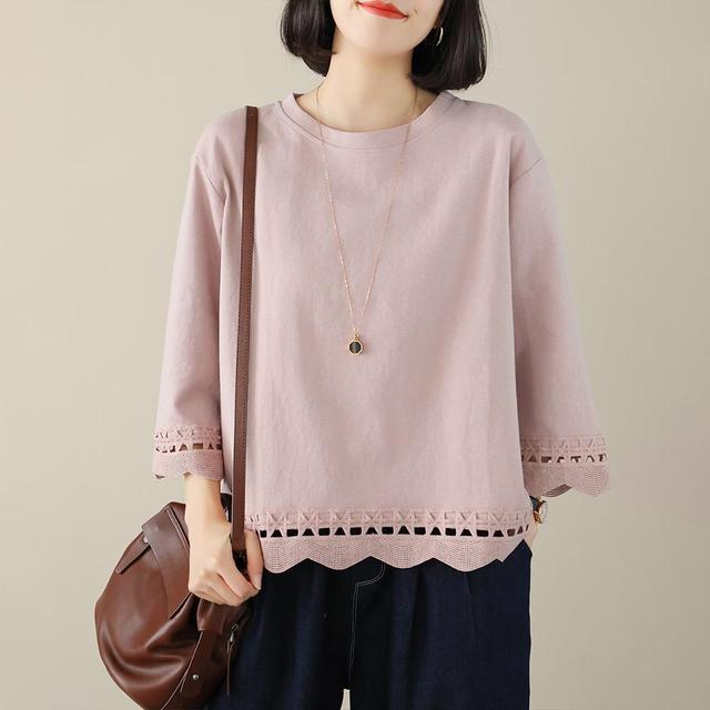 Oversized Women's Spring Summer Hollow Out T-Shirt