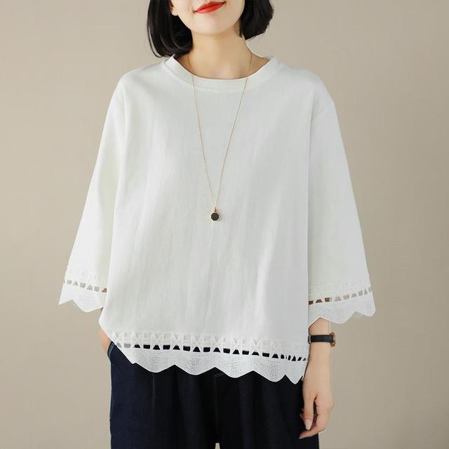 Oversized Women's Spring Summer Hollow Out T-Shirt