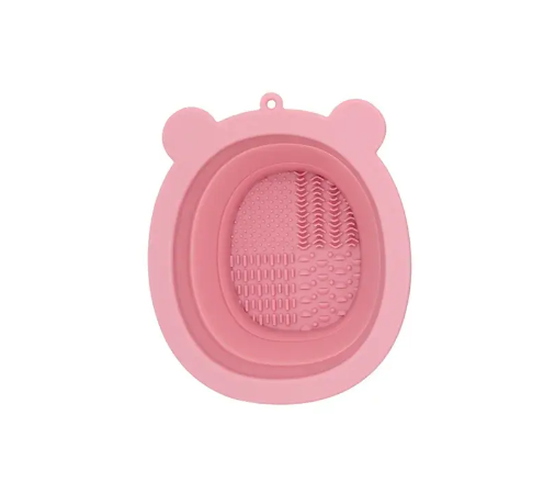 Silicone Makeup Brush Cleaning Bowl and Scrubber (1PC)