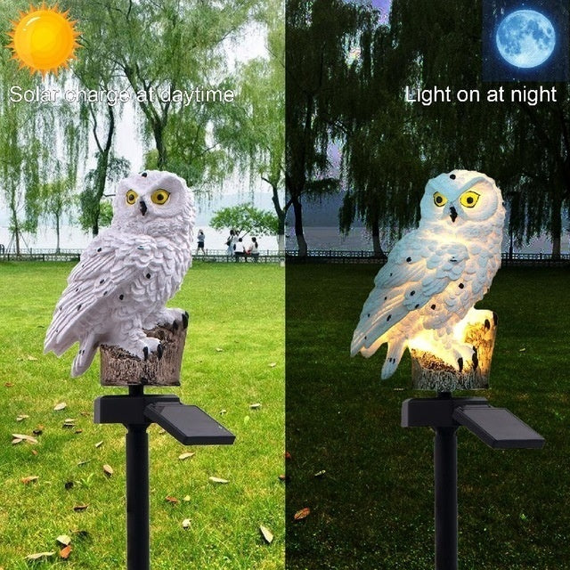 Solar Powered LED Owl Garden Lamps - Waterproof Decor