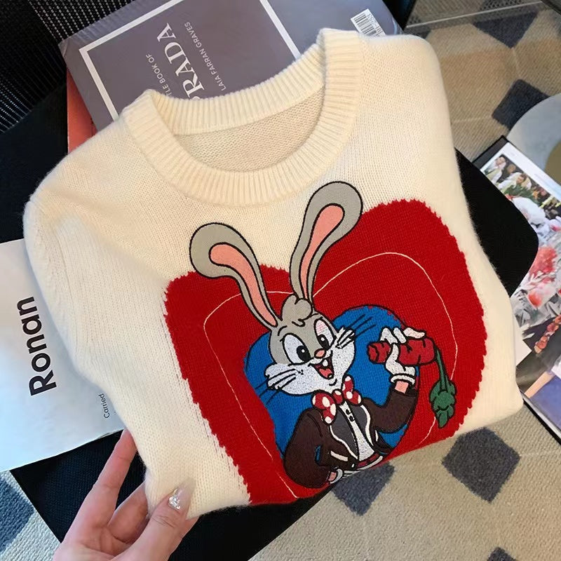 White Rabbit Love Letter Women's Knit Crop Top T-shirt