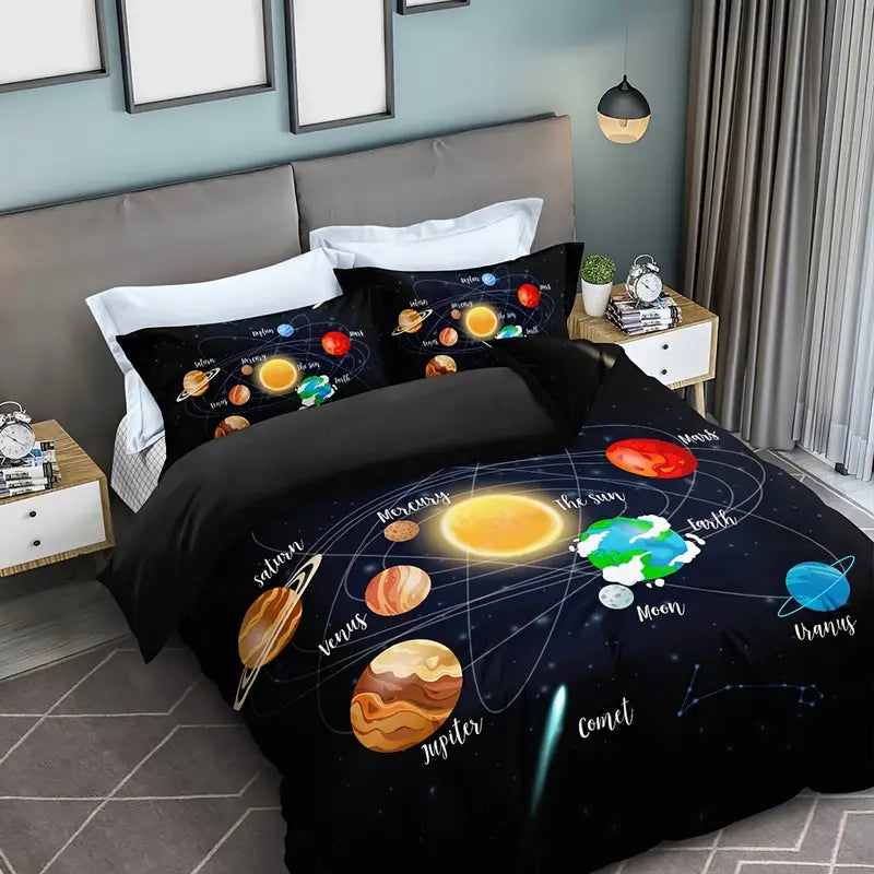 Solar System Galaxy Duvet Cover Set (3-Piece)