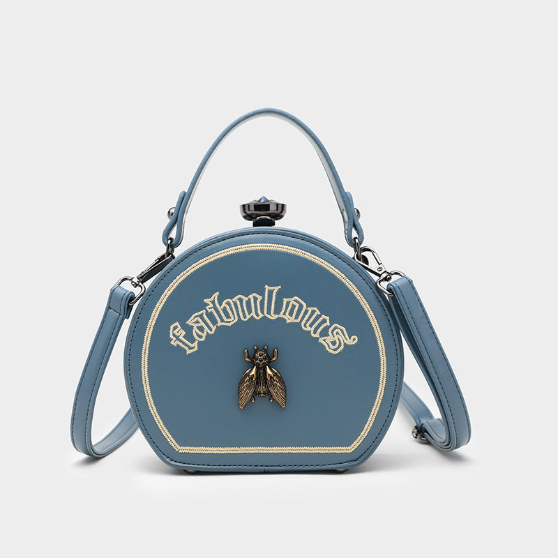 Chic Crossbody Bag with Embroidery and Bee Design