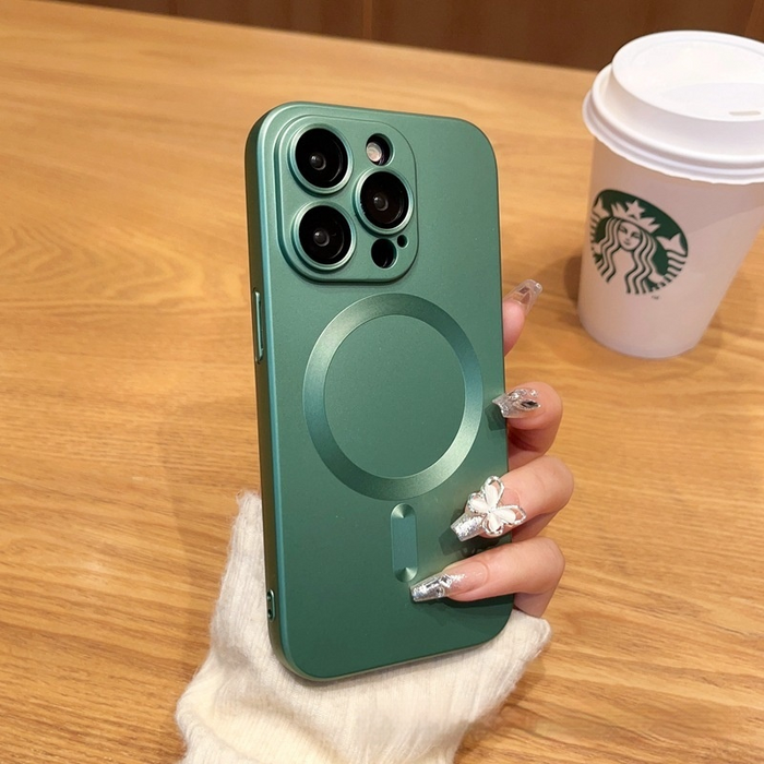 Magnetic phone case with lens cover