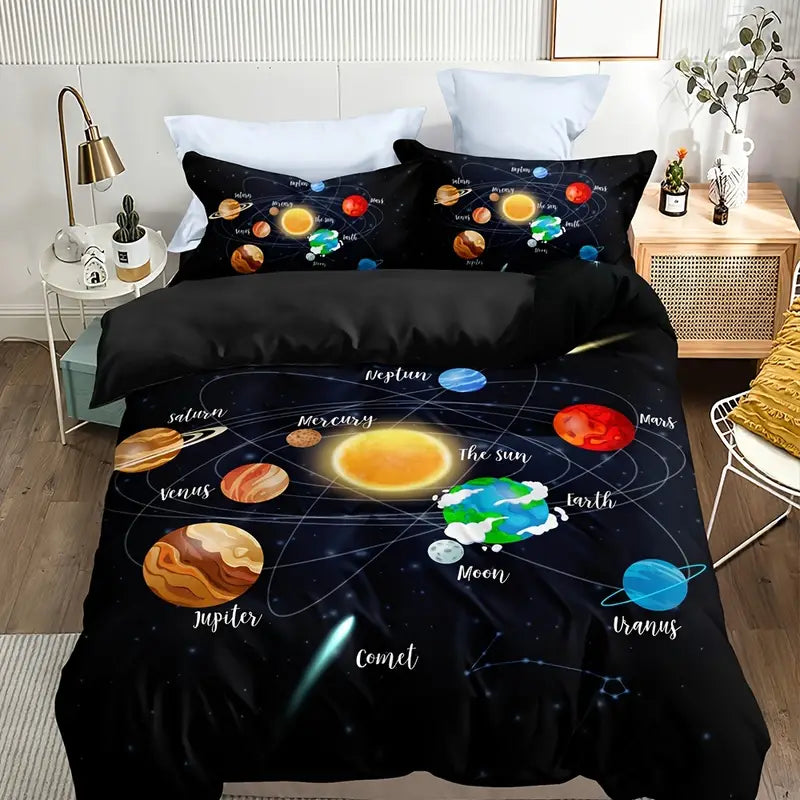 Solar System Galaxy Duvet Cover Set (3-Piece)