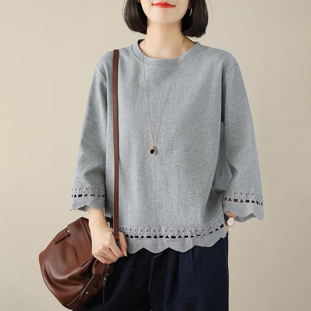 Oversized Women's Spring Summer Hollow Out T-Shirt