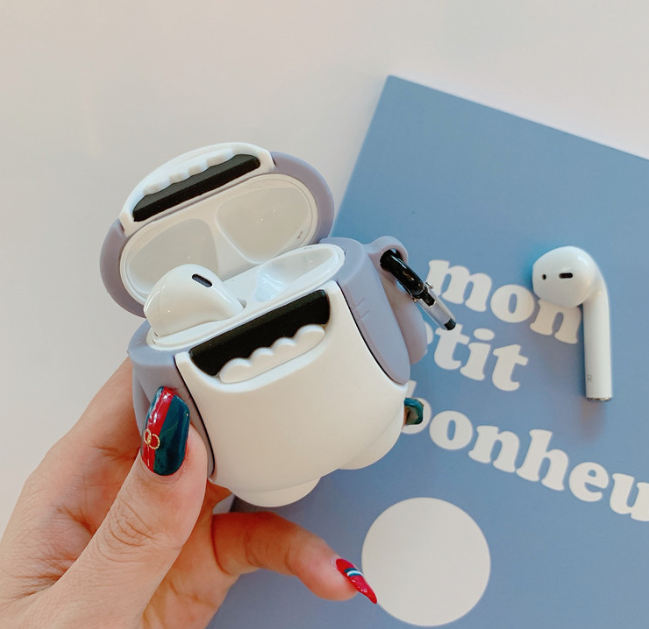 Cartoon 3D Shark AirPods Case for Wireless Earbuds