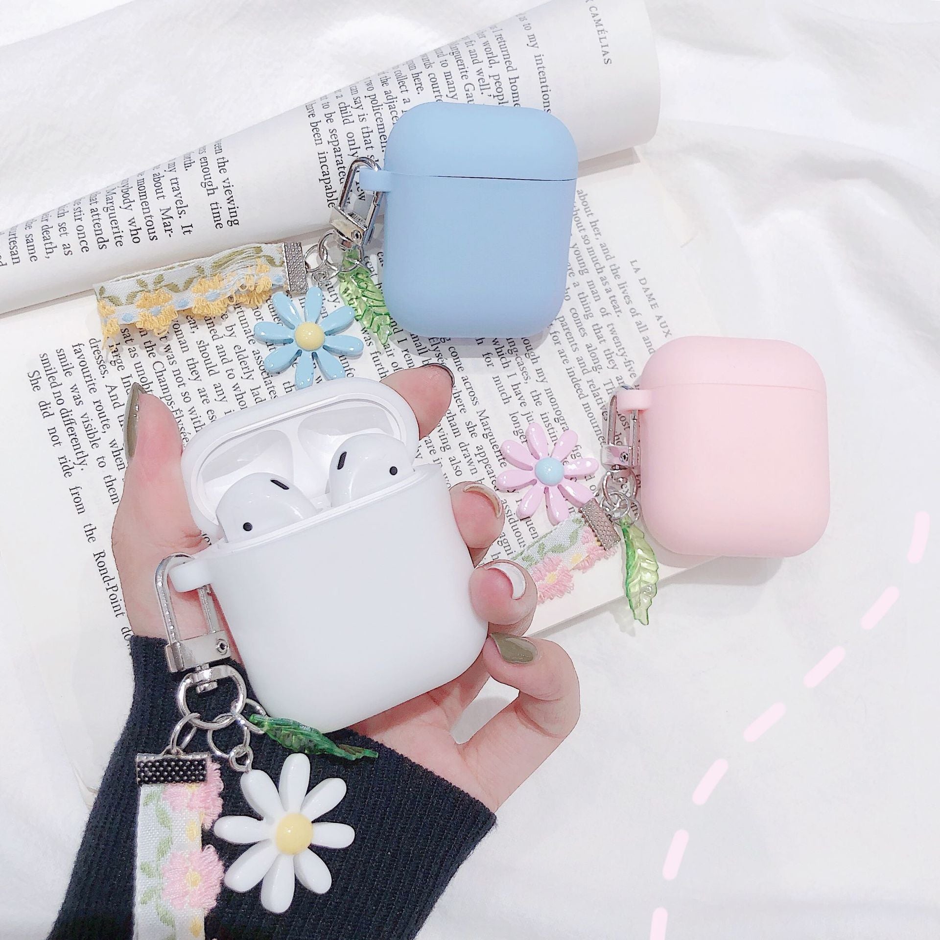 Liquid Silicone Floral AirPods Case for Wireless Earbuds