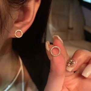 S925 Round Circle Earrings for Women with Zirconia