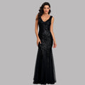 Sequin Mesh Plus Size Mermaid Evening Dress