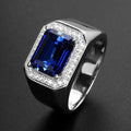 Men's Open Ring with Gemstone Inlay