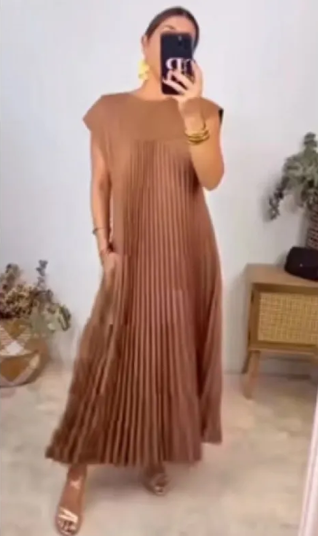 Women's Loose Fit Solid Color Dress