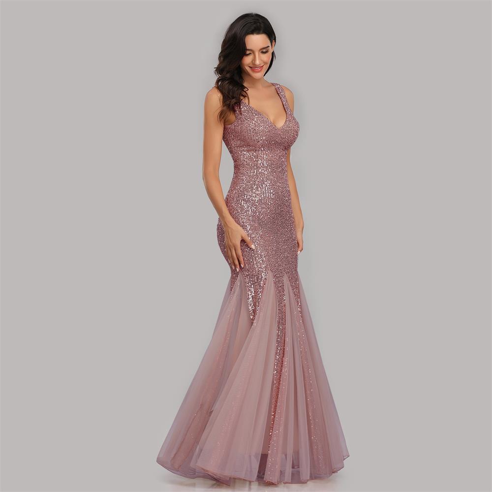 Sequin Mesh Plus Size Mermaid Evening Dress