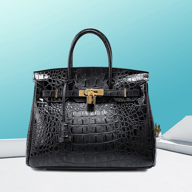 Women's Large Leather-Look Tote Handbag