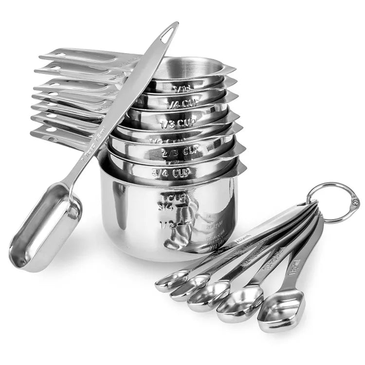 13-Piece Stainless Steel Measuring Cup & Spoon Set