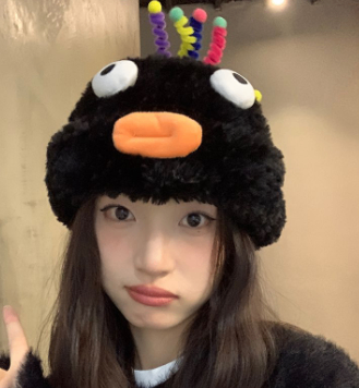 Fleece-lined Plush Hat with Cute Ear Protection