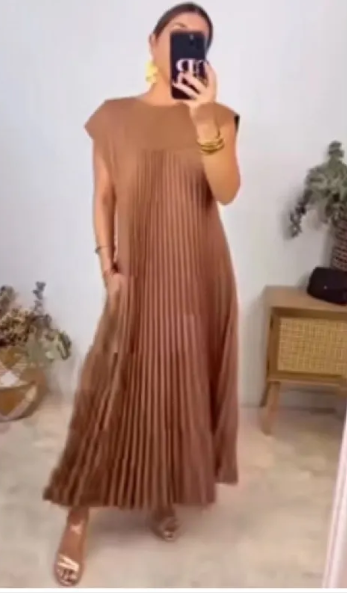 Women's Loose Fit Solid Color Dress