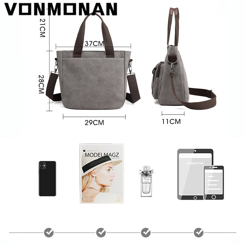 Women's Fashion Canvas Messenger Shoulder Tote Bag