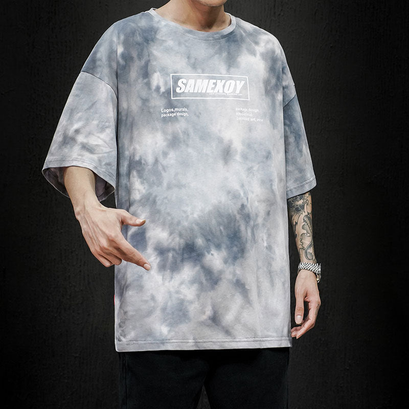 Oversized Batwing Tie-Dye Couple T-Shirt