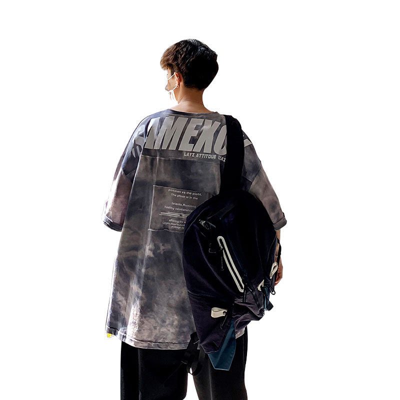 Oversized Batwing Tie-Dye Couple T-Shirt