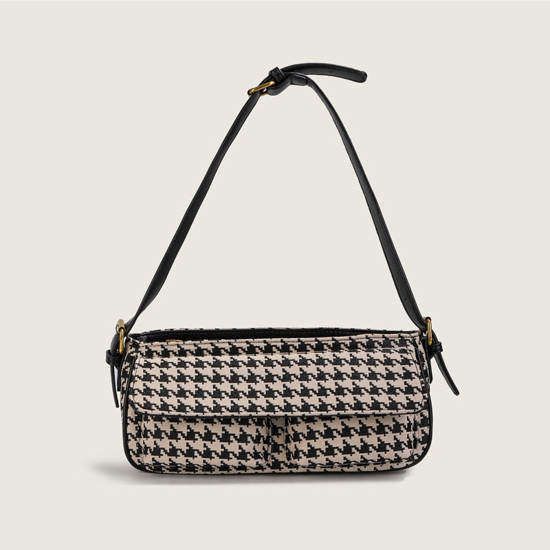 Retro Houndstooth Women's Messenger Shoulder Bag